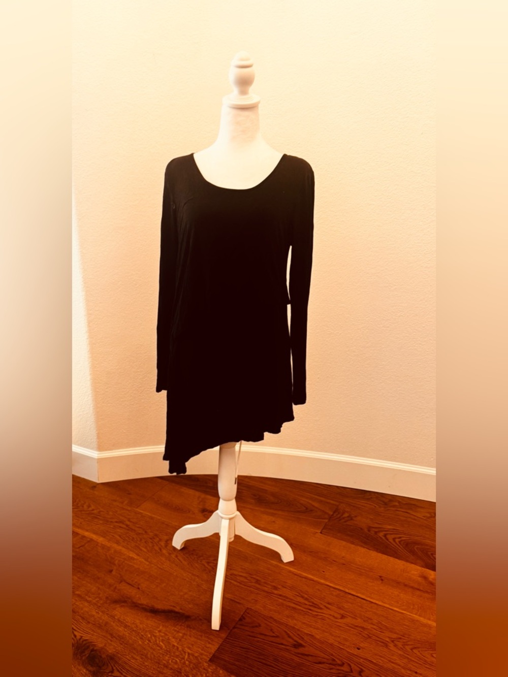 Latched Mama Black Long Sleeve Asymmetric Peekaboo Nursing Dress - Size L
